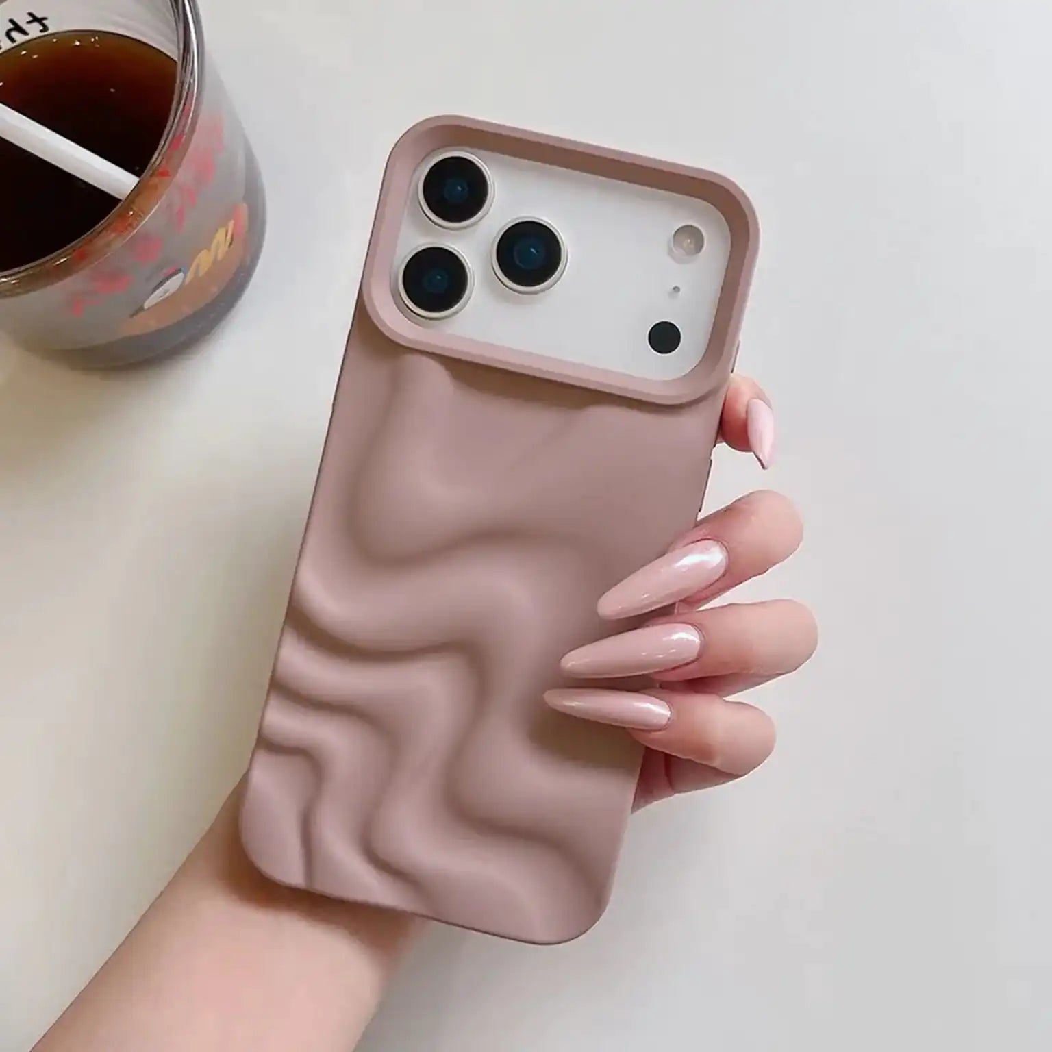 3D Water Ripple Pattern Wave Silicone Soft Case for iPhone 17