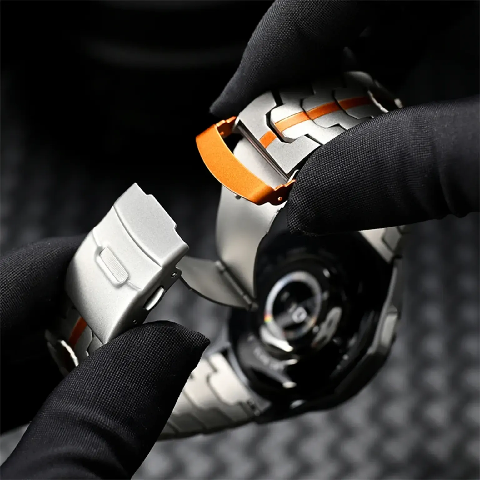 Satin Brushed Metal Link Bracelet Band for Smartwatch 22mm Watch Bands