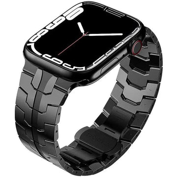 Watch Bands Satin Brushed Stainless Steel Buterfly Buckle Band for Apple Watch 42 | 44 | 45 | Ultra 49 | 46mm S10