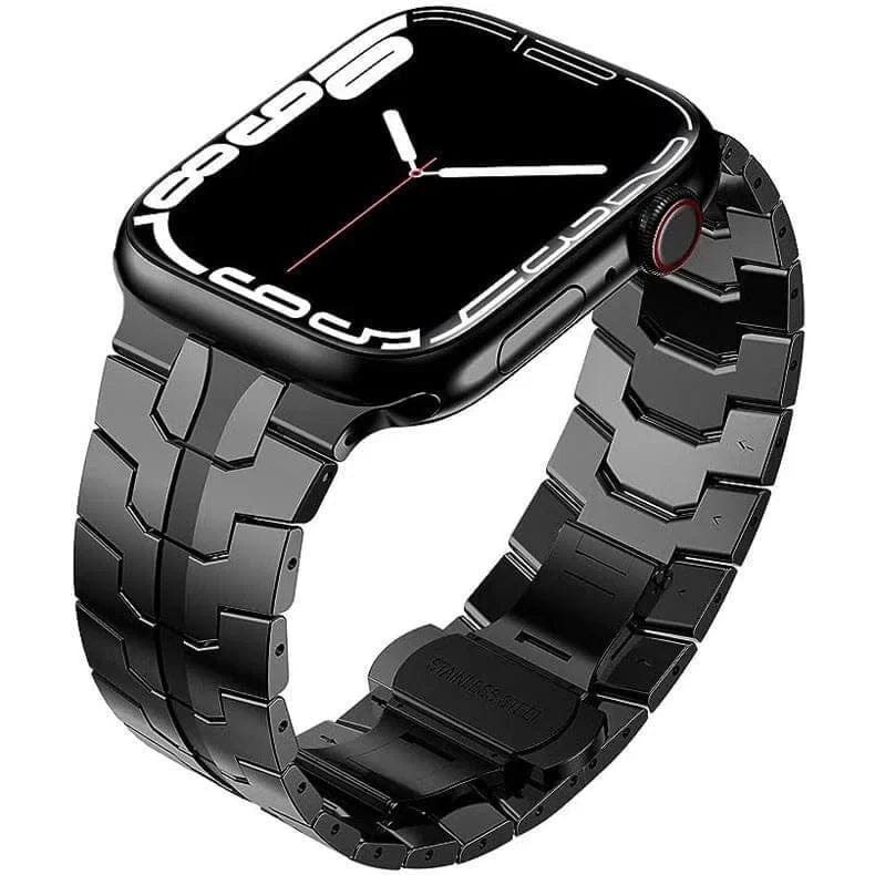 Watch Bands Satin Brushed Stainless Steel Buterfly Buckle Band for Apple Watch 42 | 44 | 45 | Ultra 49 | 46mm S10