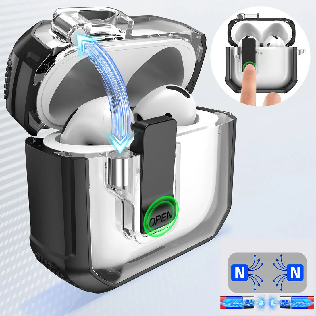 Cases & Covers Shockproof Protective Hard Shell Cover with Lock for Airpods Pro 3