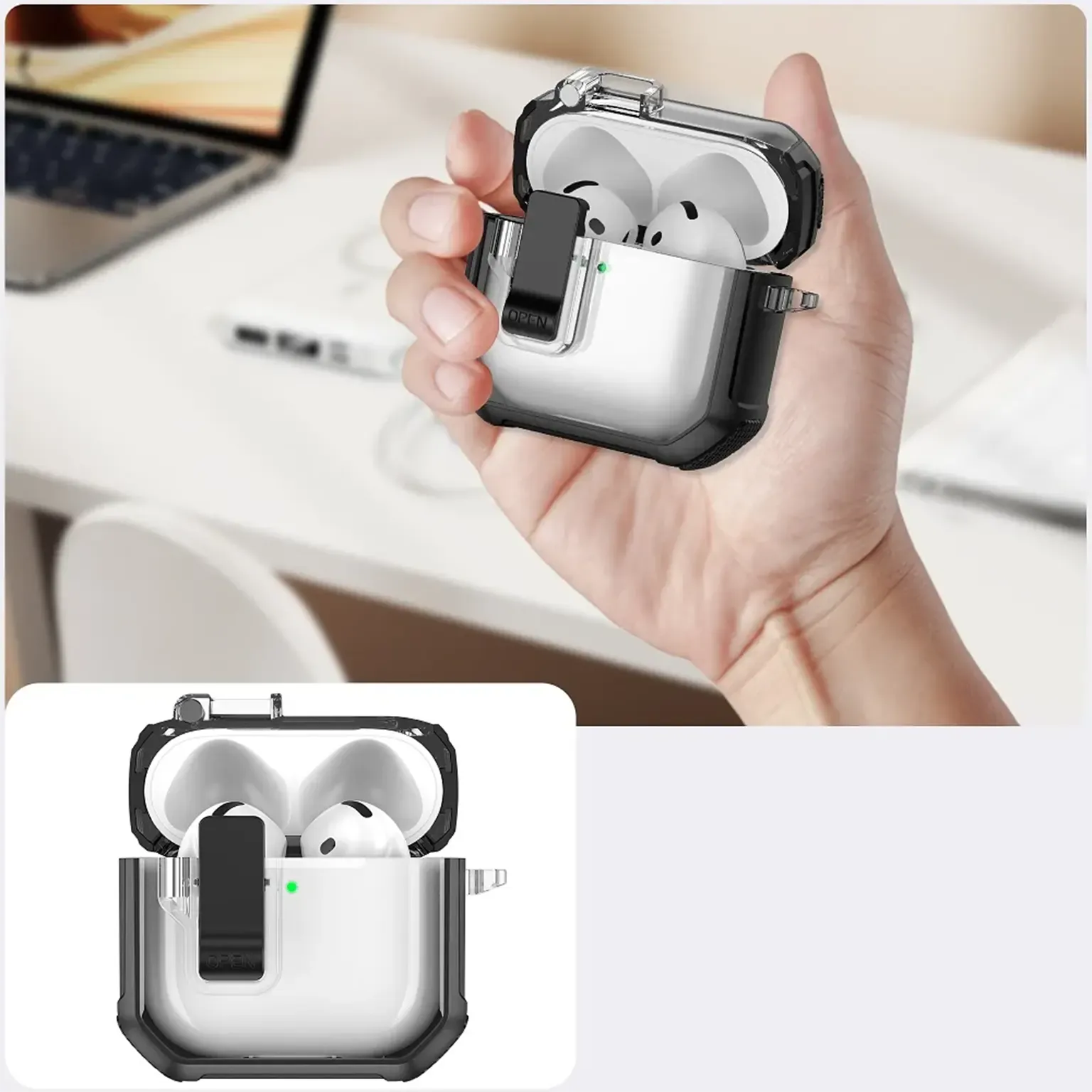 Cases & Covers Shockproof Protective Hard Shell Cover with Lock for Airpods Pro 3