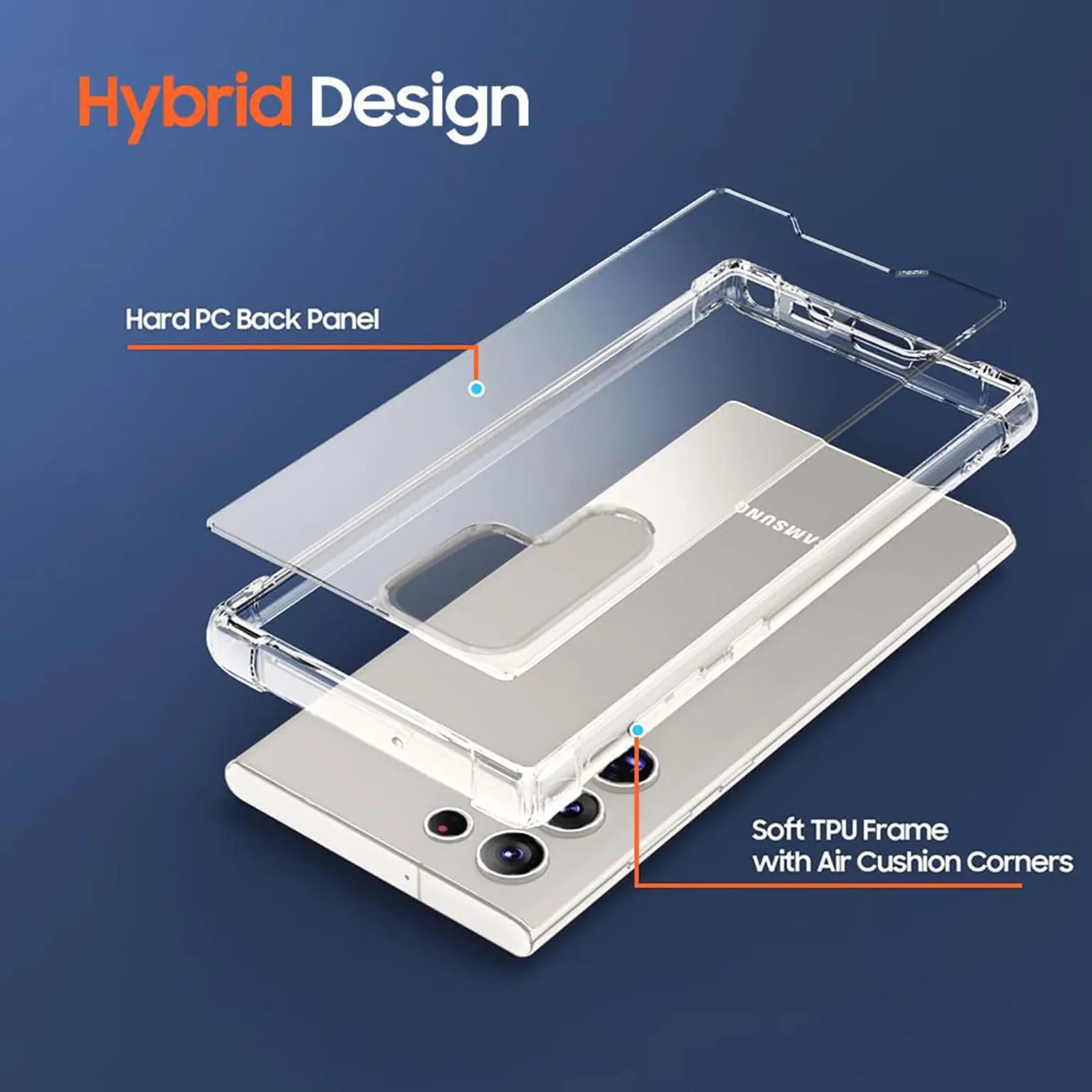 Cases & Covers Shockproof Transparent Hard Back Soft Edge Case for Samsung S25 Ultra