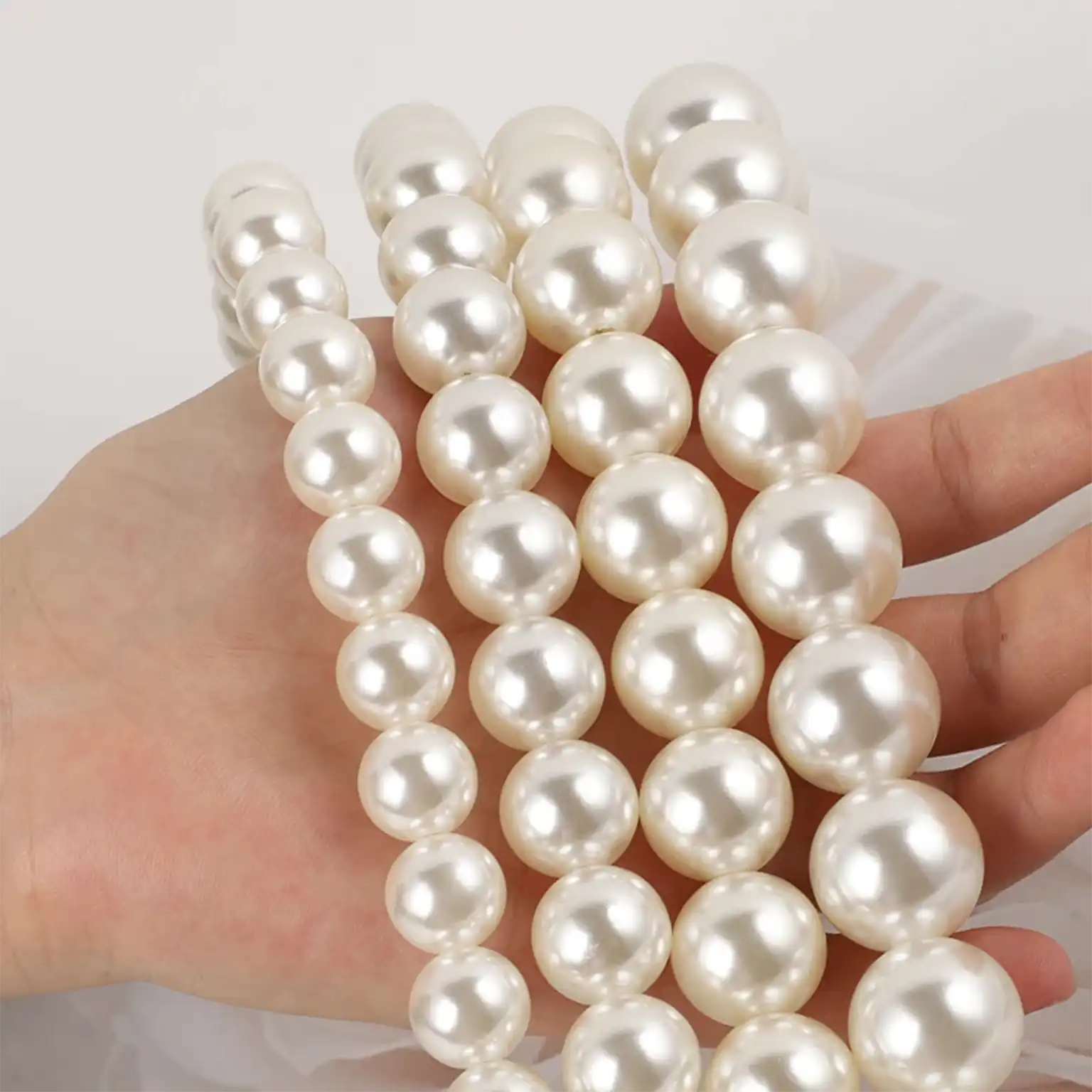 Enhancement Short Wrist Style Pearl Mobile Phone Lanyard