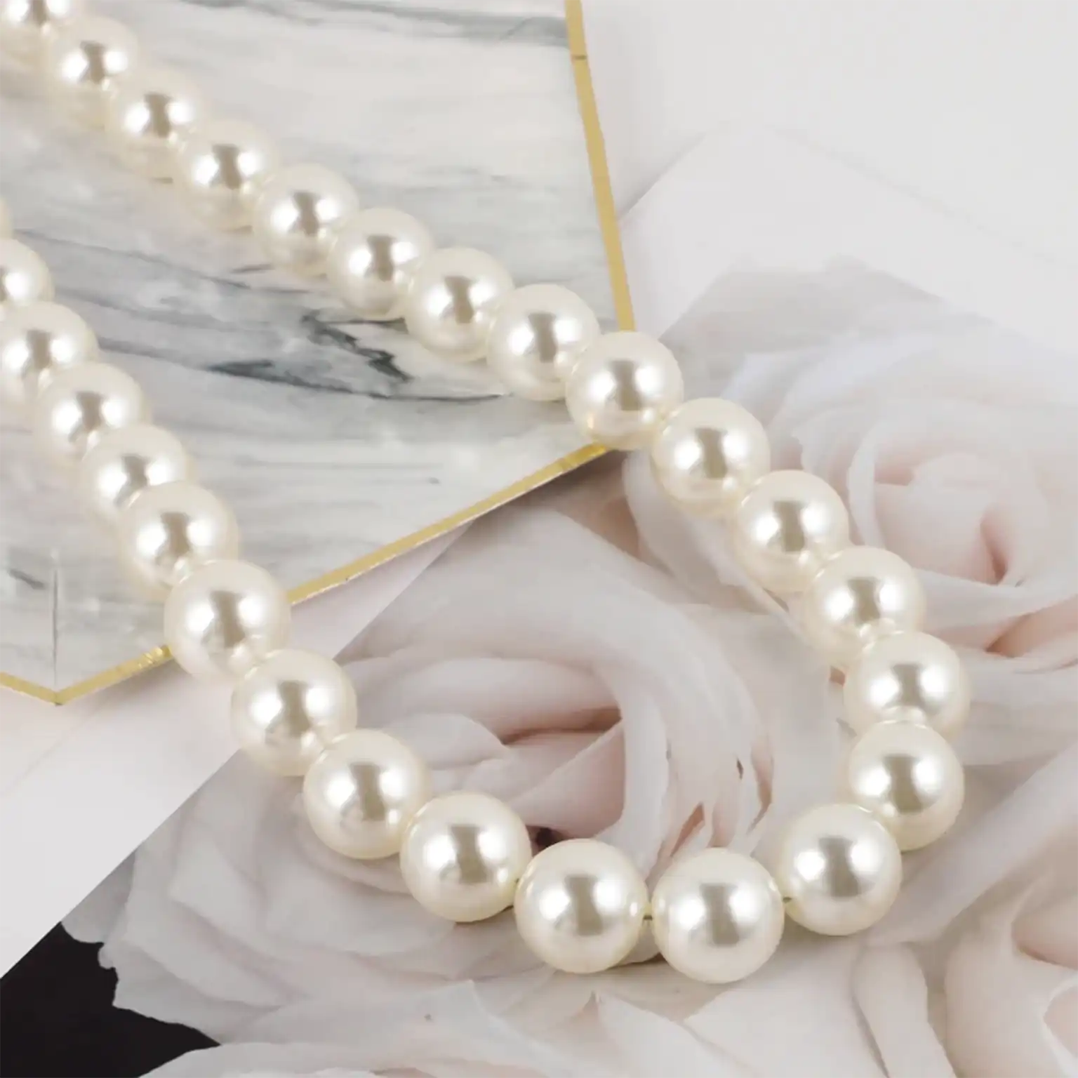 Enhancement Short Wrist Style Pearl Mobile Phone Lanyard