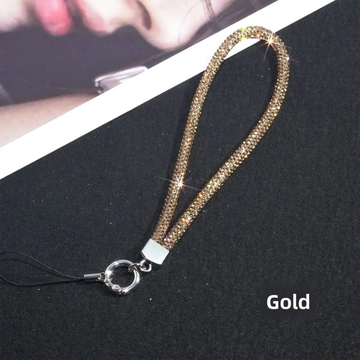 Enhancement Short Wrist Style Rhinestone Bling Full Diamond Pendant Mobile Phone Lanyard
