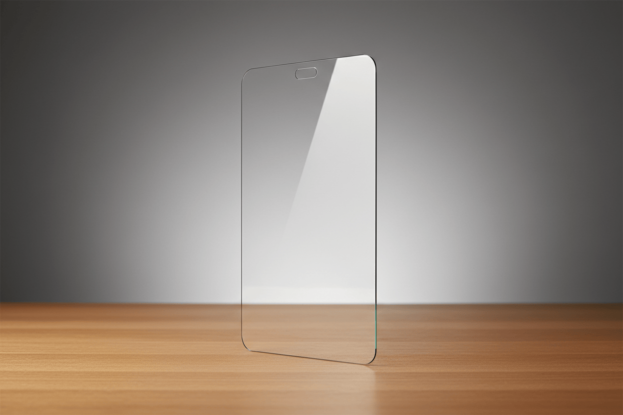 side closeup view, desk wood is light brown color