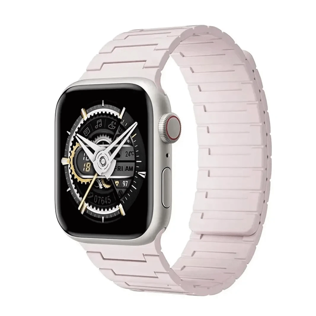 Pink Silicone Magnetic Watch Strap Band for Apple Watch 42 | 44 | 45 | Ultra 49 | 46mm S10 Watch Bands