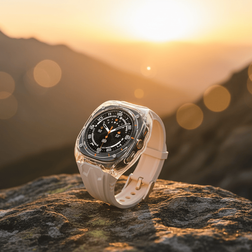 Watch Bands Silicone Watch Band with Protective Rugged Hard Cover for Samsung Watch Ultra 47mm