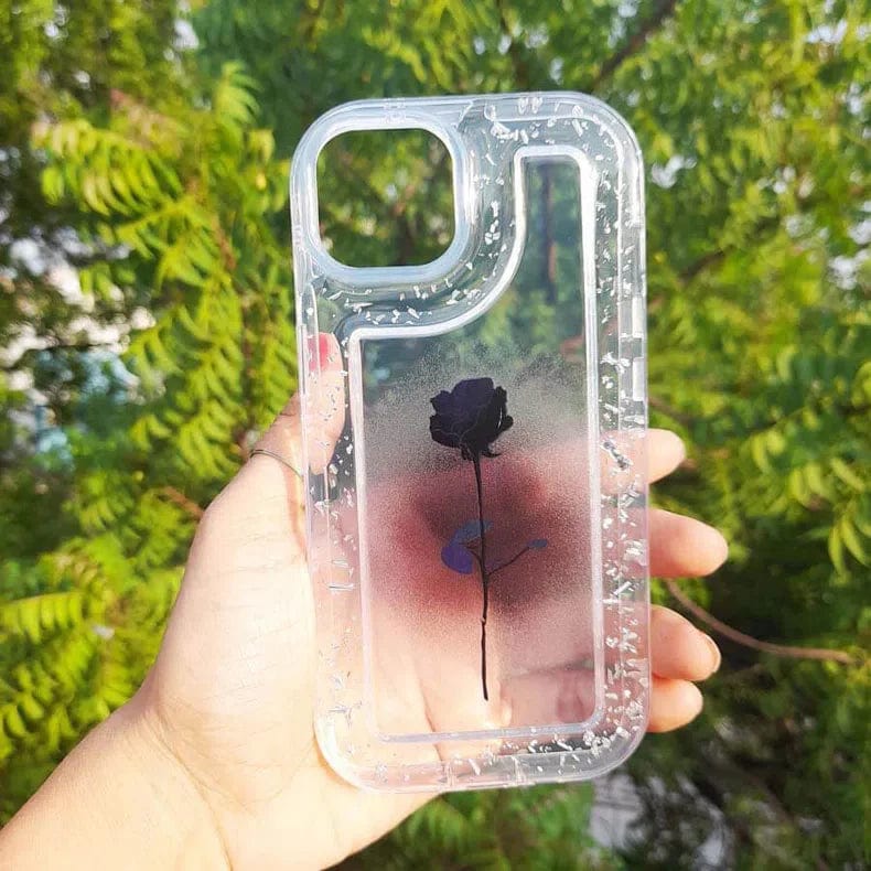Silver Glitter Clear Soft Case for iPhone 13