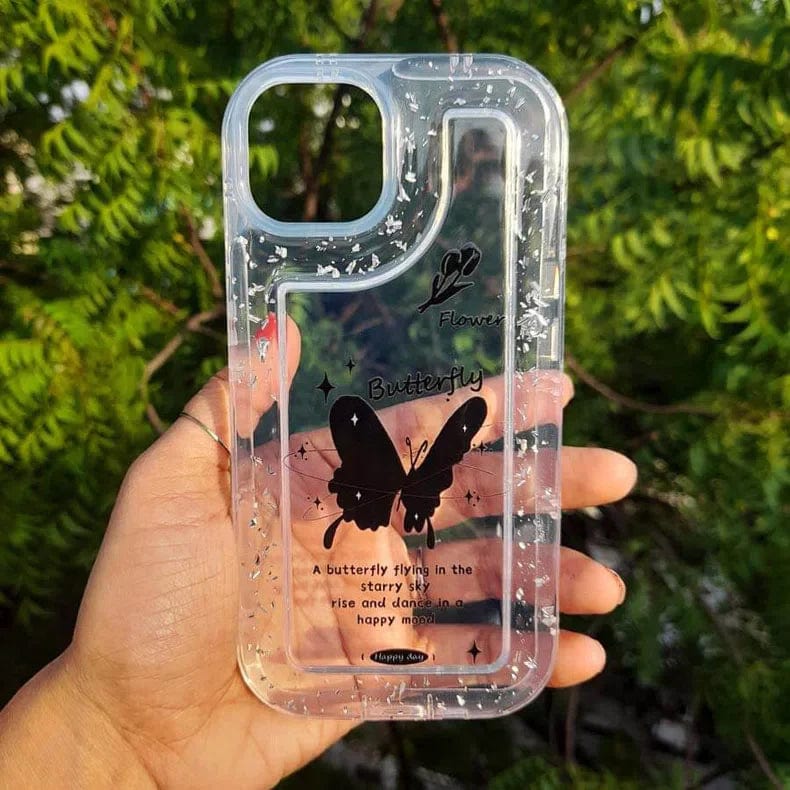 Silver Glitter Clear Soft Case for iPhone 13