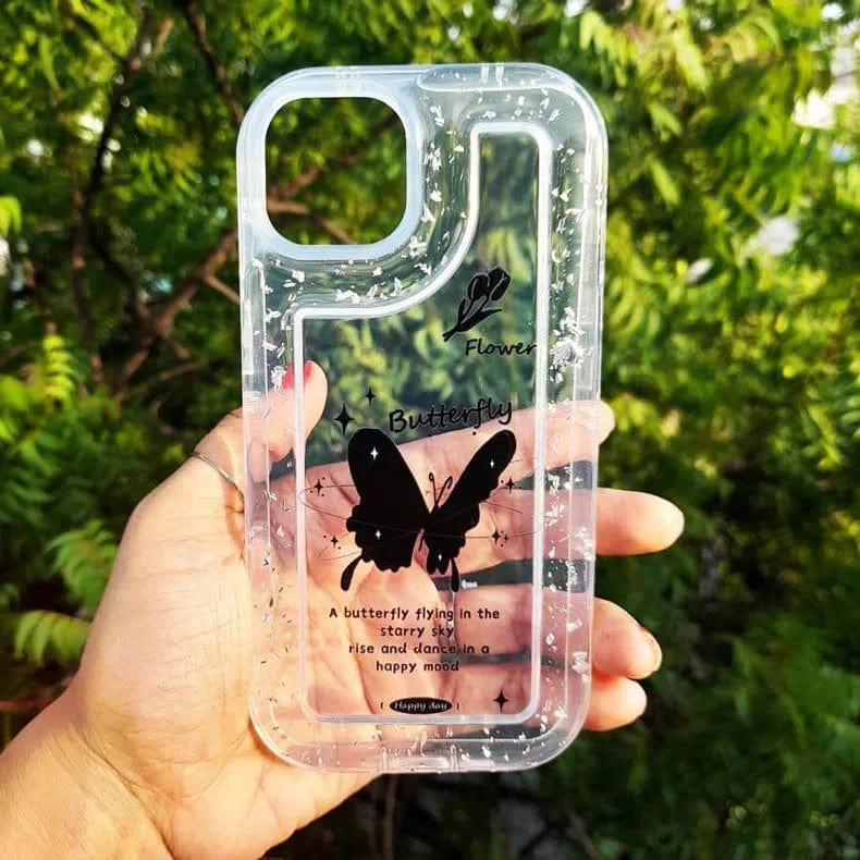 Silver Glitter Clear Soft Case for iPhone 13