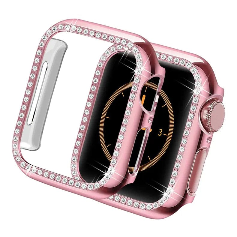 Single Rhinestone Frame 360 Degree Hard Body Bumper for Apple Watch 41mm