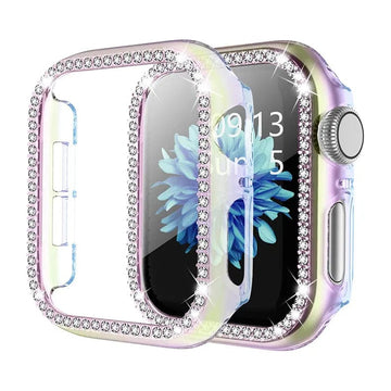 Single Rhinestone Frame 360 Degree Hard Body Bumper for Apple Watch 41mm