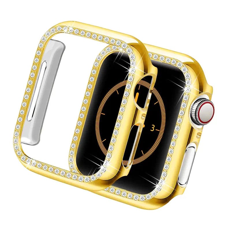 Single Rhinestone Frame 360 Degree Hard Body Bumper for Apple Watch 41mm