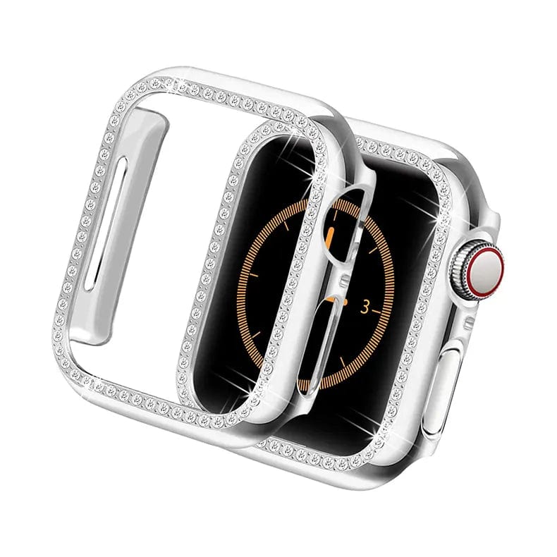 Single Rhinestone Frame 360 Degree Hard Body Bumper for Apple Watch 41mm
