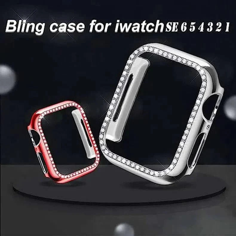 Cases & Covers Single Rhinestone Frame 360 Degree Hard Body Bumper for Apple Watch 44mm