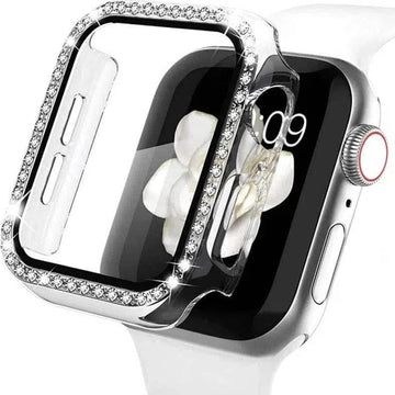 Cases & Covers Single Rhinestone Frame Hard Pc Built-In Glass Cover for Apple Watch 44mm