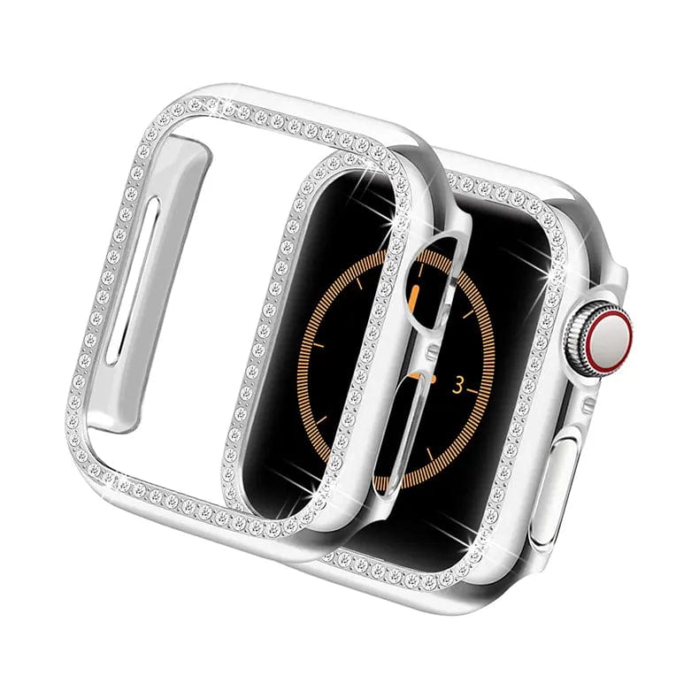 Cases & Covers for 41mm / Silver Single Rhinestone Frame Hard Body Bumper for Apple Watch
