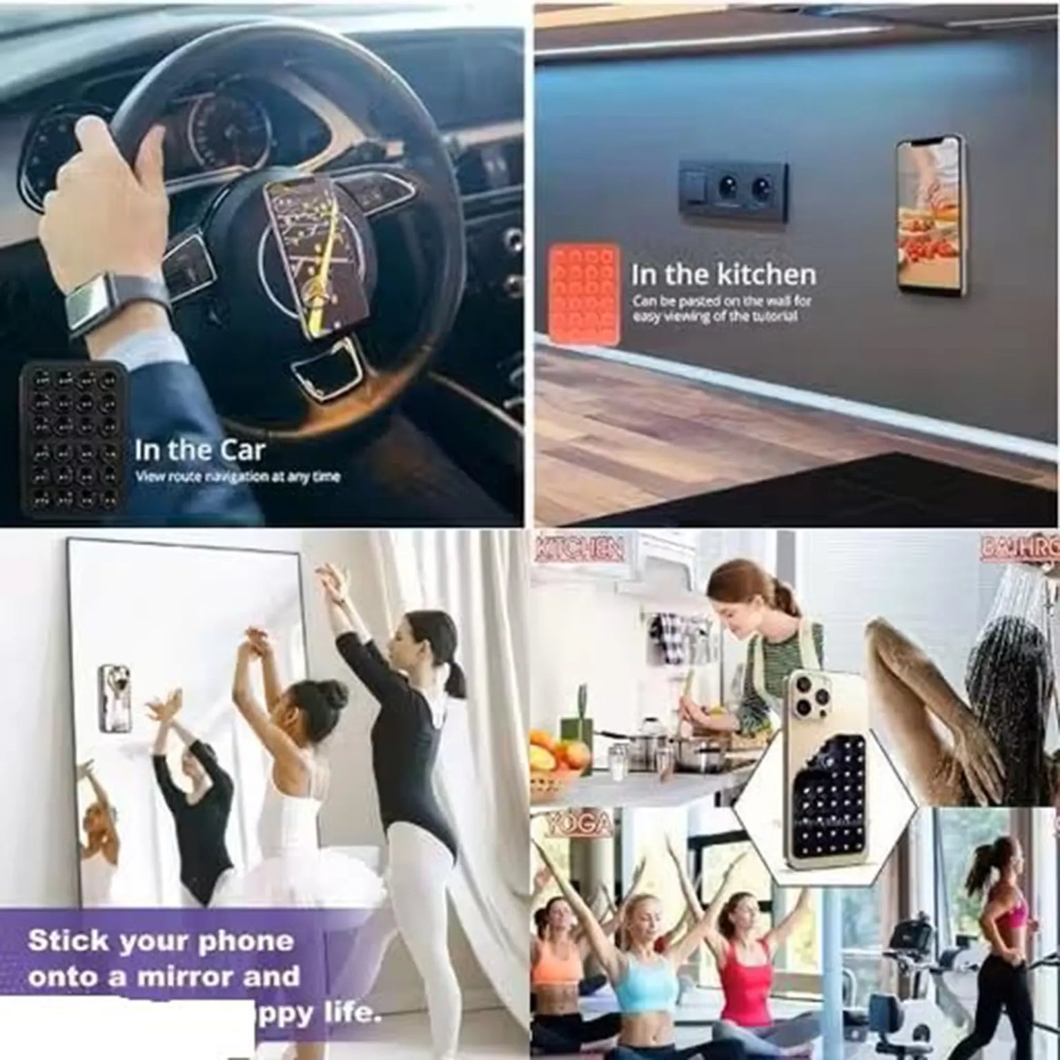 Enhancement Single-Side Anti-Slip Silicone Grip Suction Cup Mobile Phone Holder