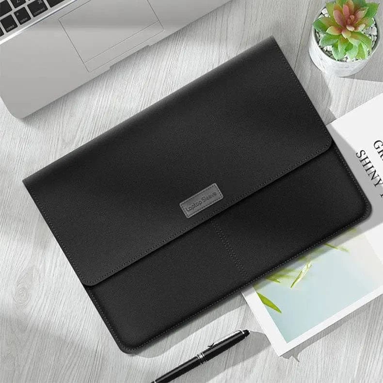 PU Leather Envelope Portfolio Sleeves Bag for MacBook | Laptop Up to 15.6 inch Laptop / Black - Ktusu