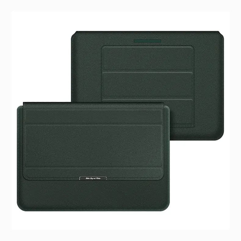 3-in-1 Foldable Multi-Function PU Leather Sleeves Bag for MacBook | Laptop Up to 15.6 inch Laptop / Midnight Green - Ktusu