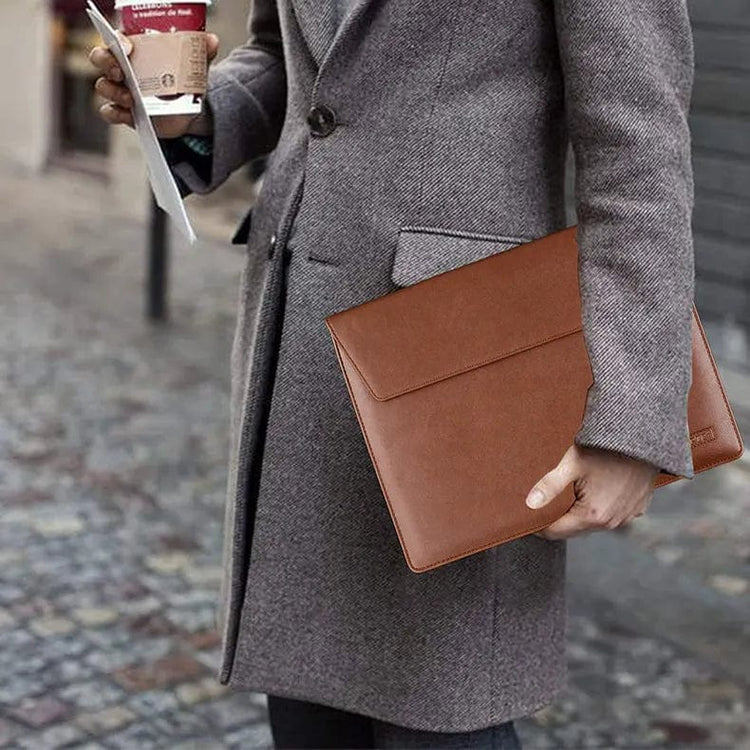 Slim Faux Leather Business Laptop Sleeve Bag