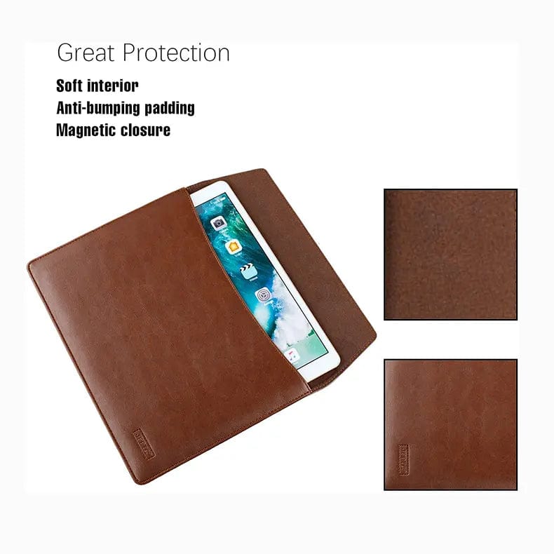 Slim Faux Leather Business Laptop Sleeve Bag