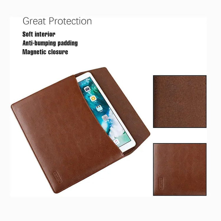 Slim Faux Leather Business Laptop Sleeve Bag