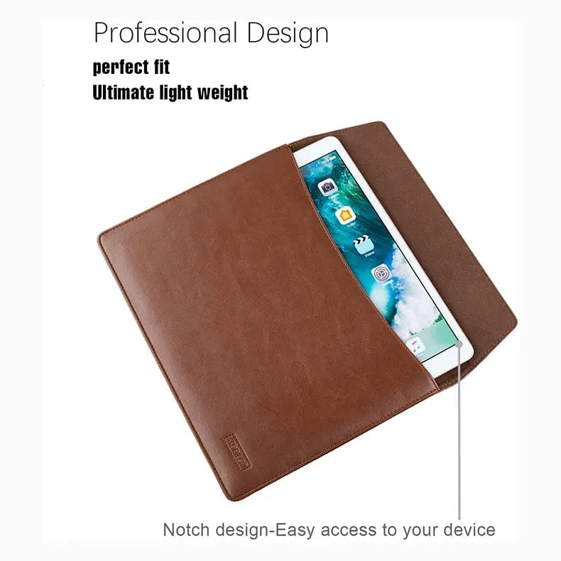 Slim Faux Leather Business Laptop Sleeve Bag
