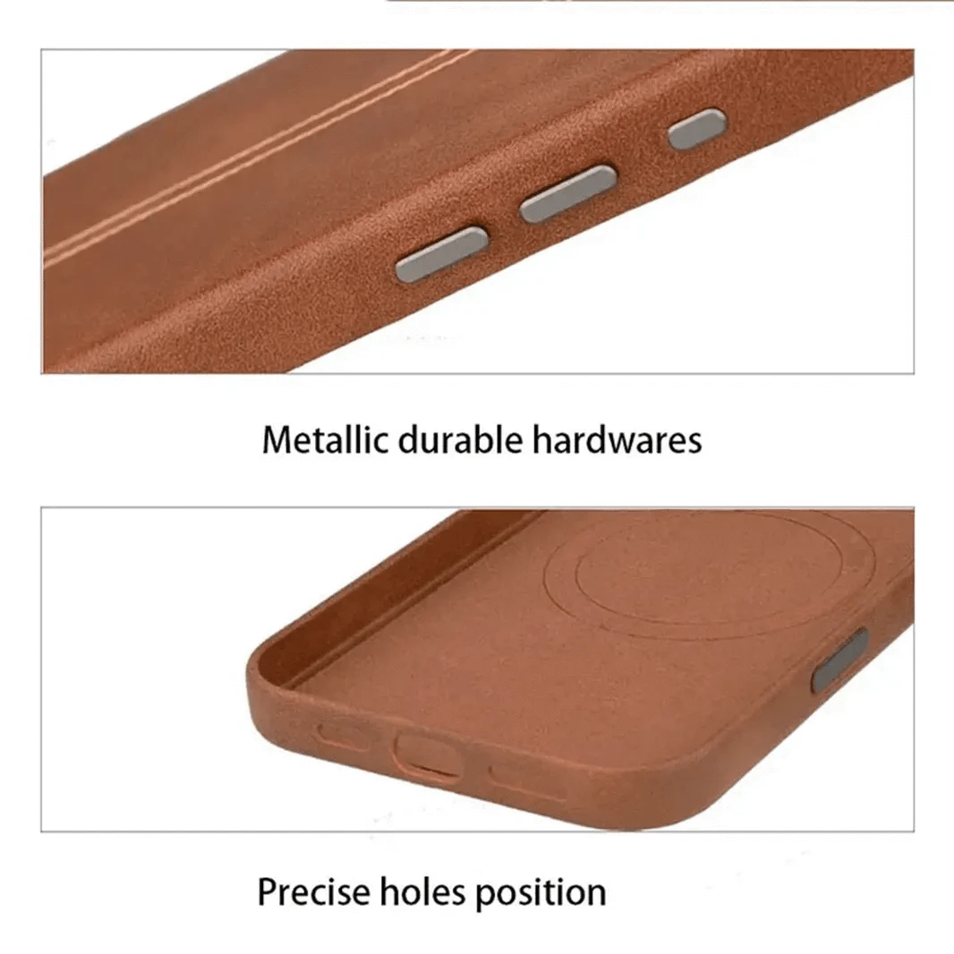 ktusu iShock Cases & Covers Slim Retro Business Leather Cover with Metal Frame Camera Protection for iPhone 15 Pro Max