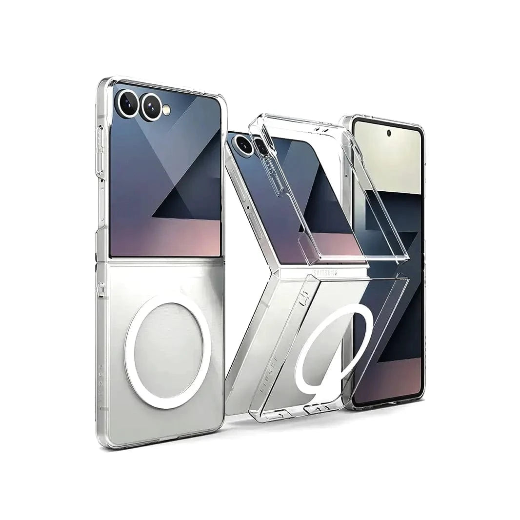 Slim Thin Magnetic Wireless Charging Transparent Case for Samsung Z Flip7