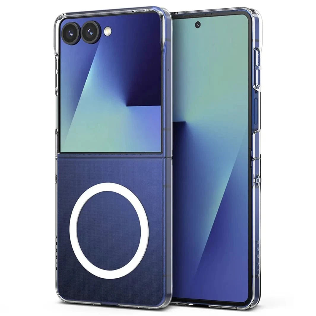 Slim Thin Magnetic Wireless Charging Transparent Case for Samsung Z Flip7