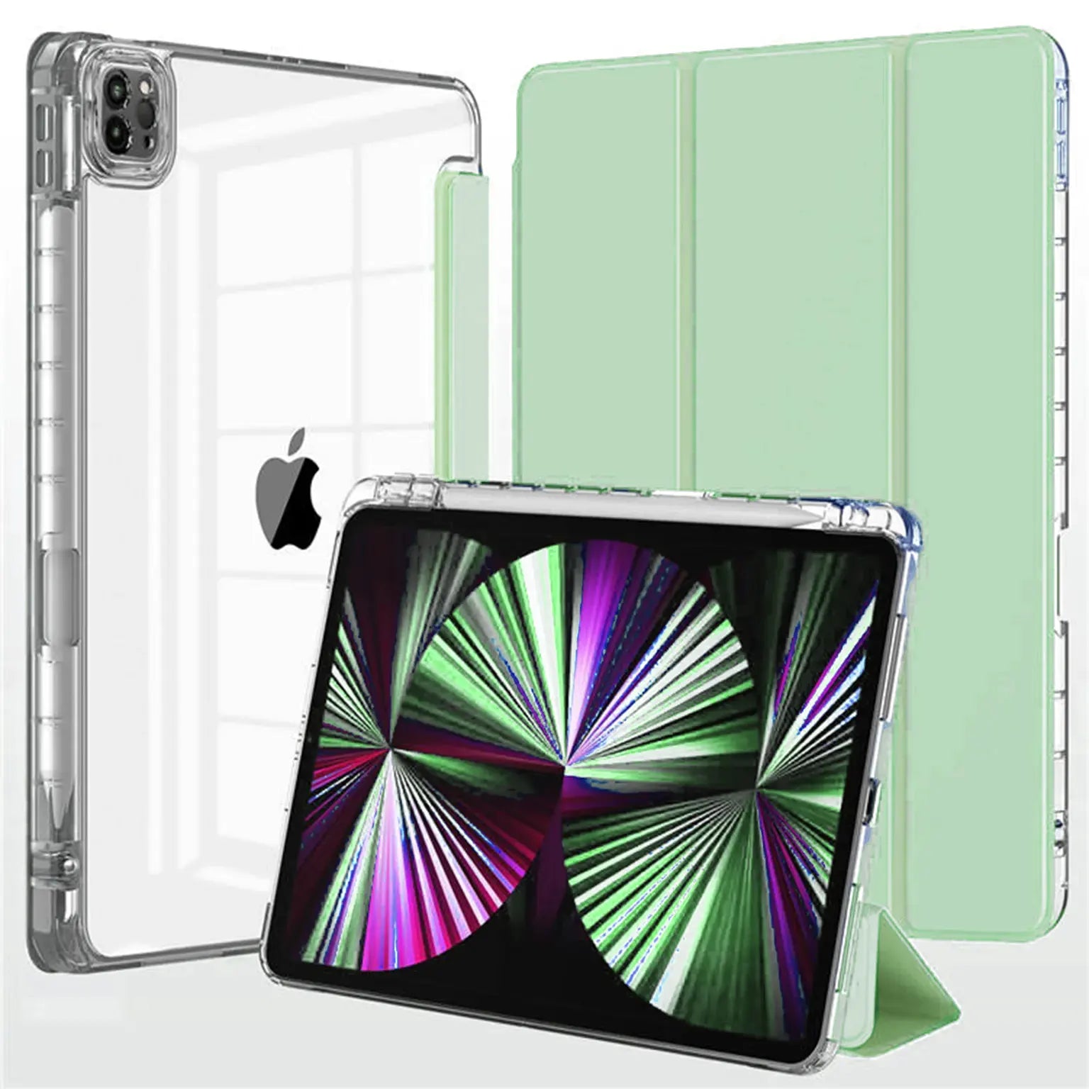 Cases & Covers Smart Folio Stand with Pencil Holder Slim Transparent Cover for iPad 7 | 8 | 9 gen. 10.2 inch