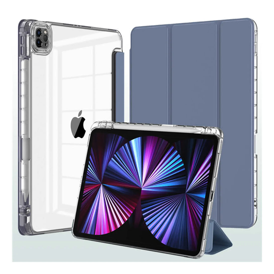 Cases & Covers Smart Folio Stand with Pencil Holder Slim Transparent Cover for iPad 7 | 8 | 9 gen. 10.2 inch