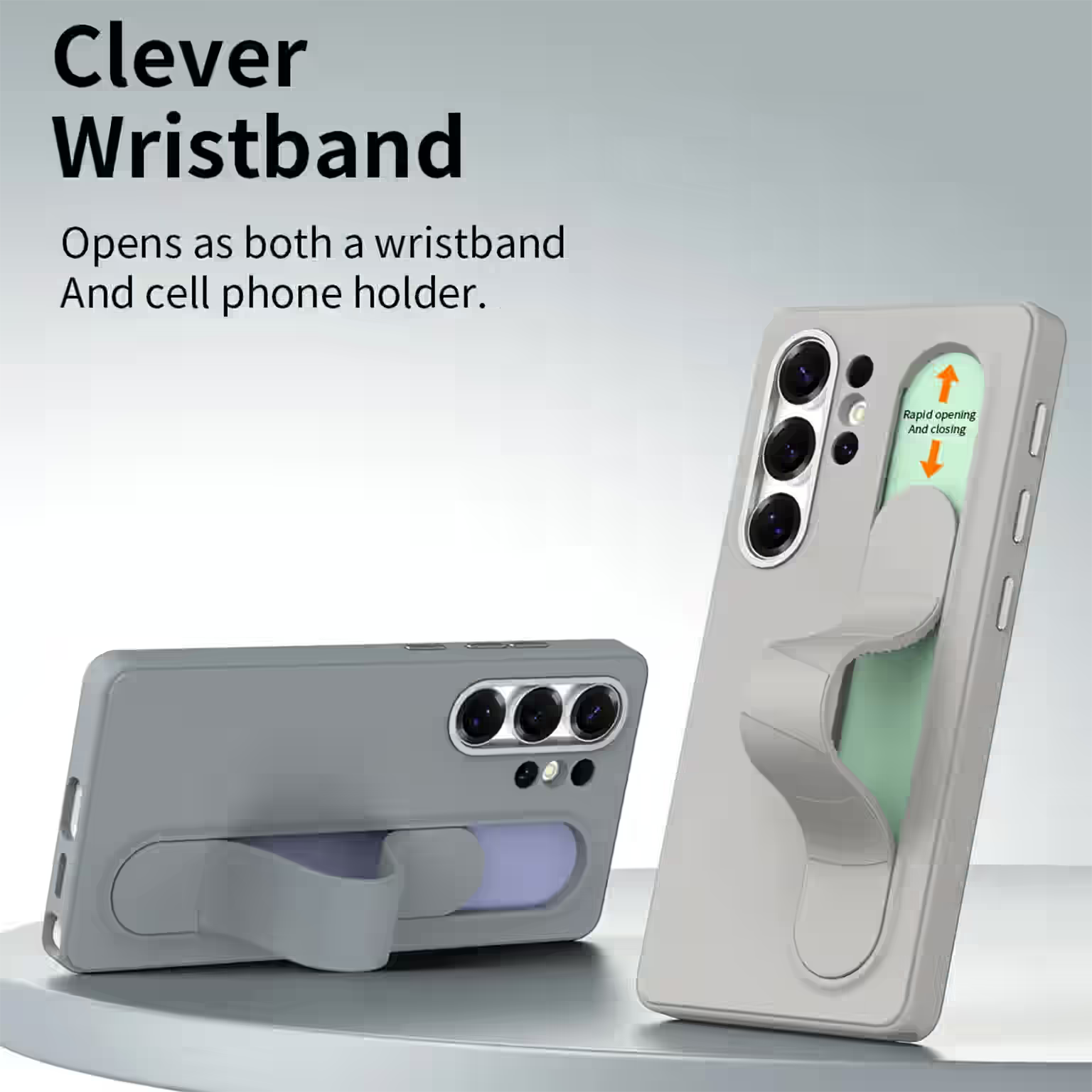 Cases & Covers Smart Key Control Wristband Kickstand PC + Silicone Case for Samsung S25 Ultra