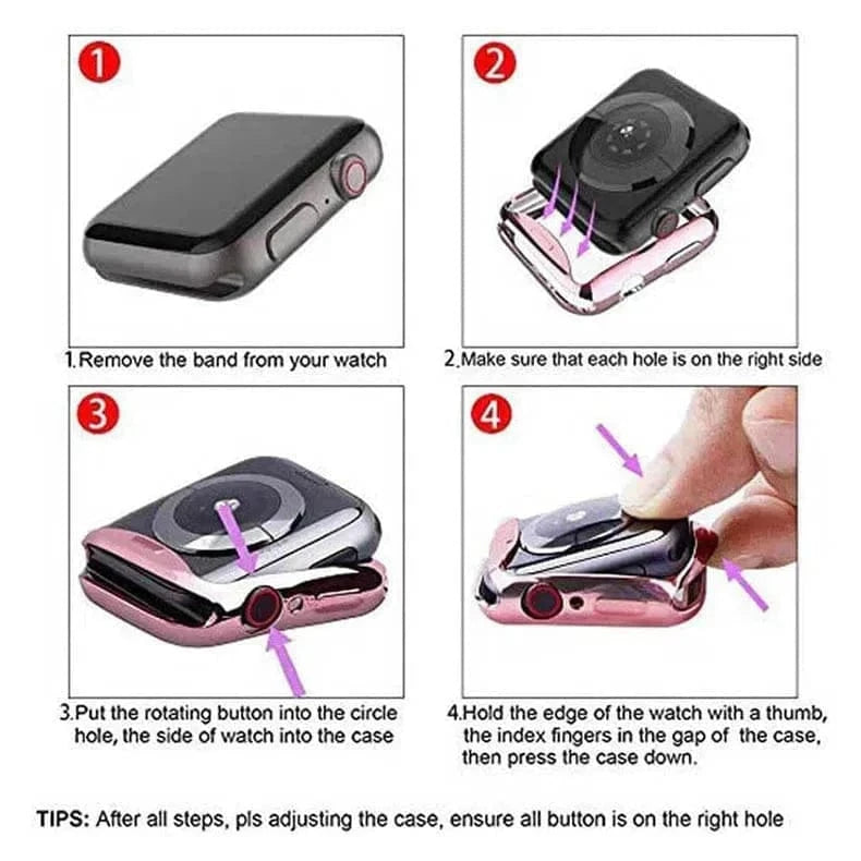 Cases & Covers Soft Slim Shiny Full Body Screen Protector Cover for Apple Watch 42mm