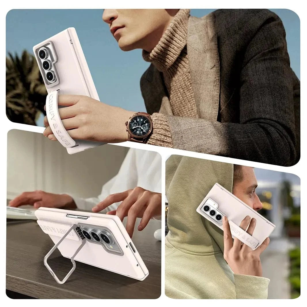 Soft Touch Coating Lens Bracket Case With Hand Strap for Samsung Z Fold7