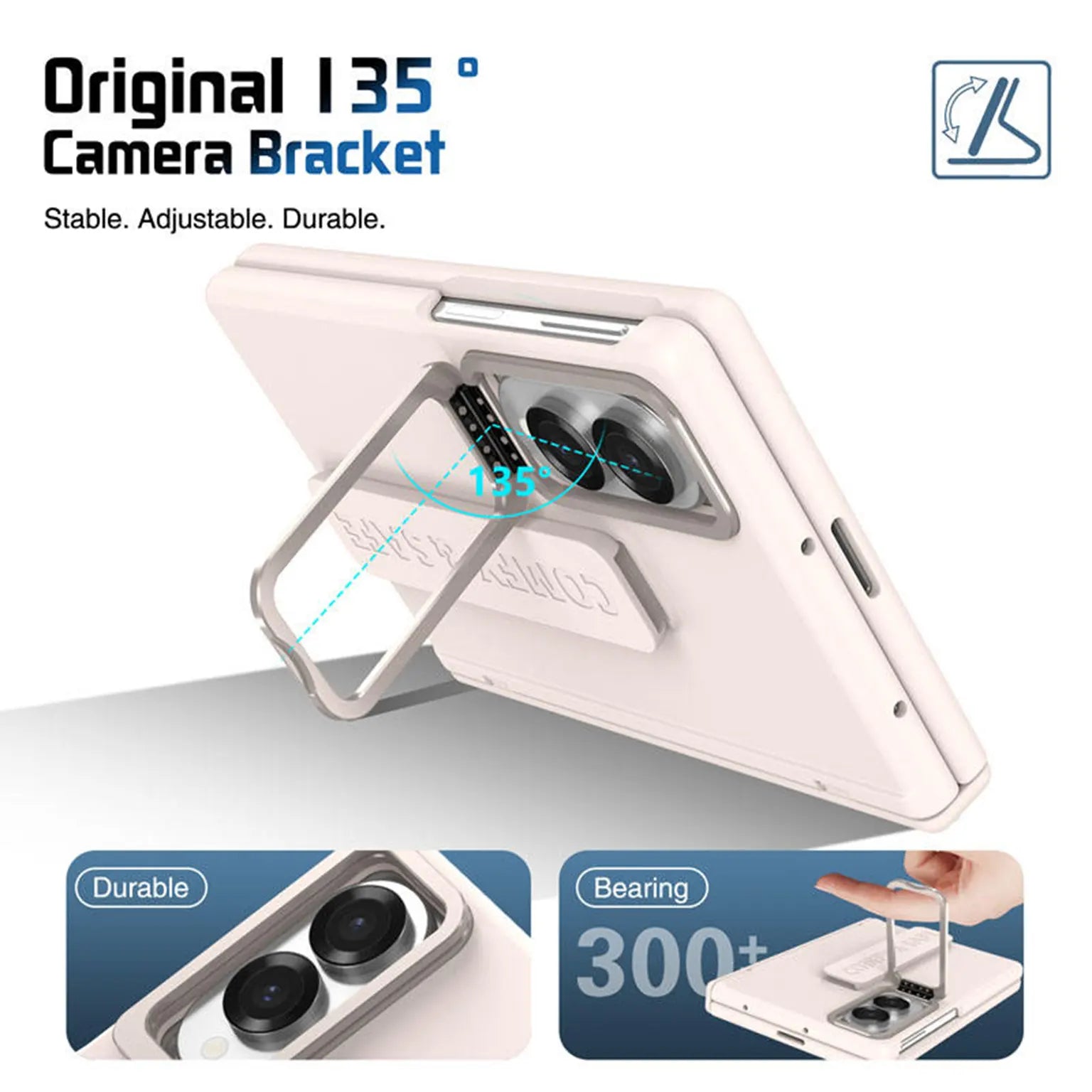 Soft Touch Coating Lens Bracket Case With Hand Strap for Samsung Z Fold8