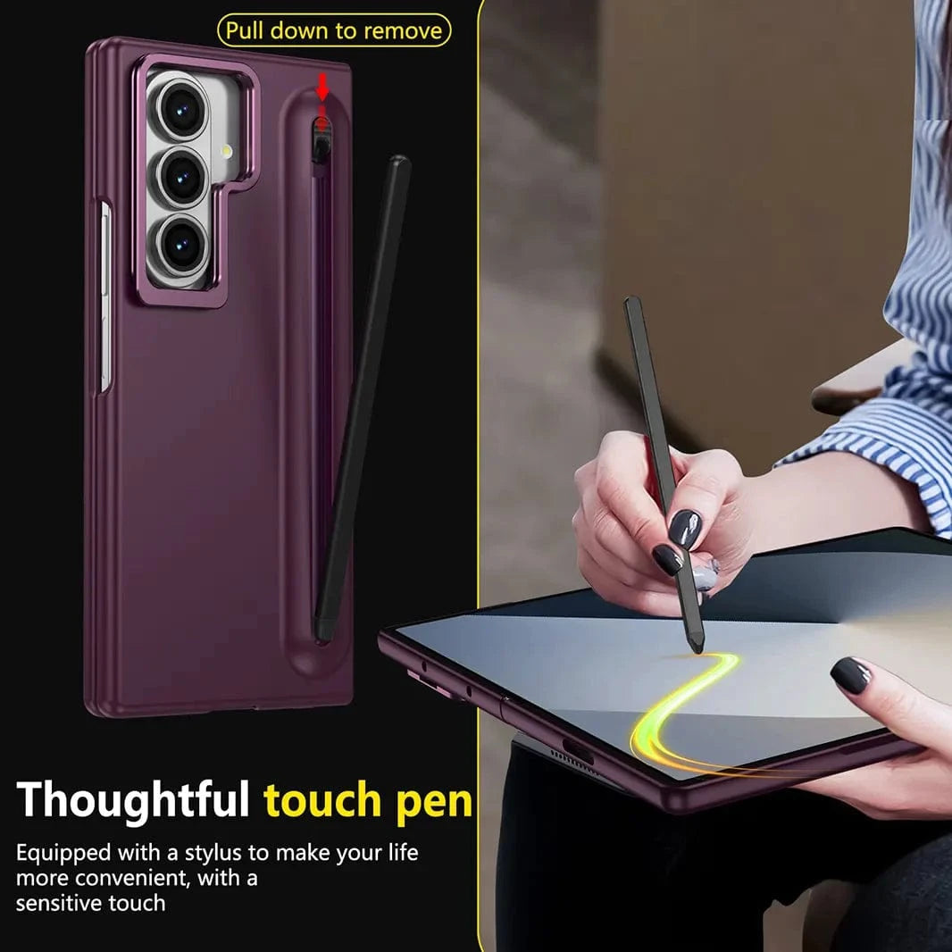 Soft Touch Coating Lens Bracket Case With Pen for Samsung Z Fold7