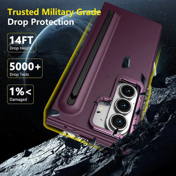 Soft Touch Coating Lens Bracket Case With Pen for Samsung Z Fold7