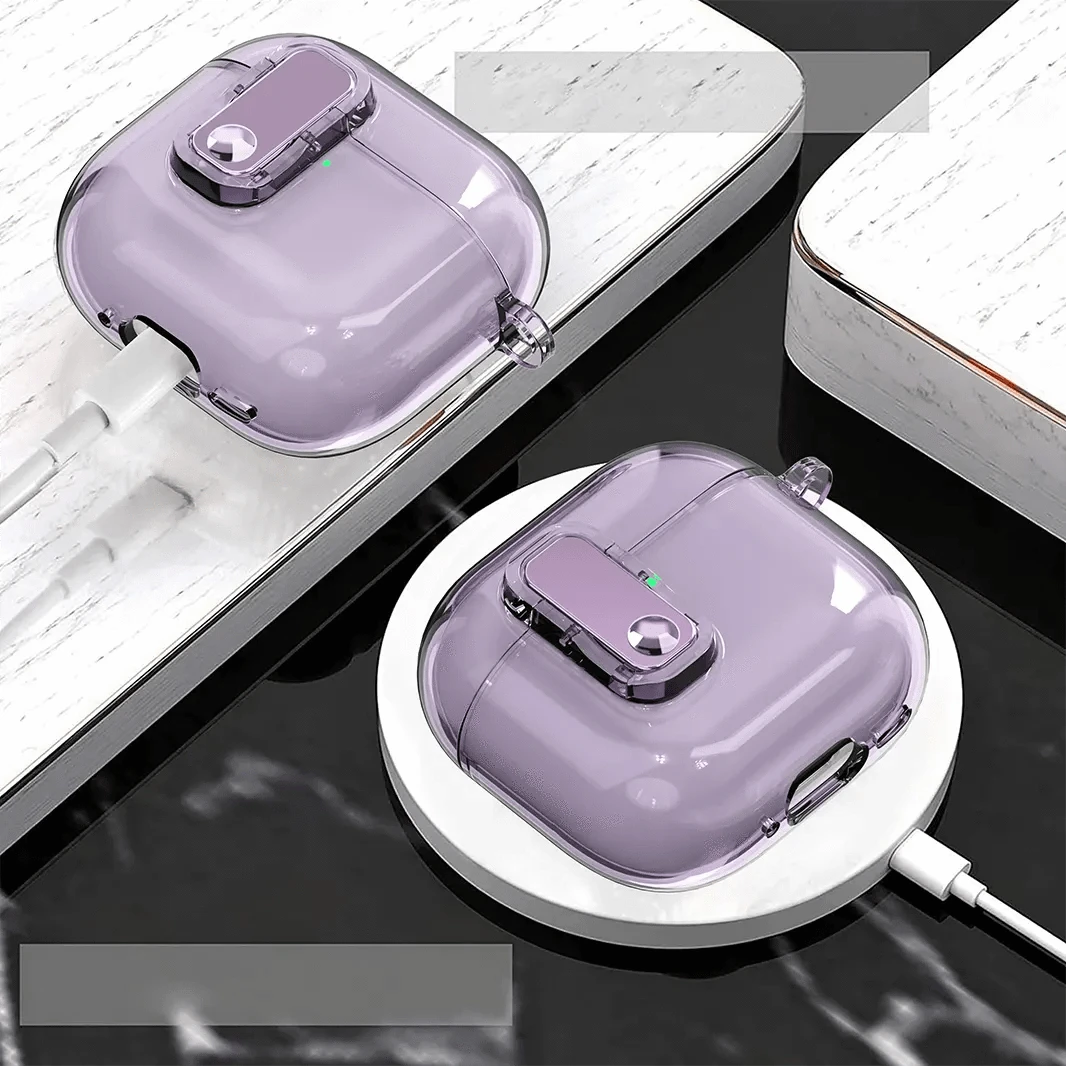 ktusu Generic Cases & Covers Soft TPU Clear Lock Clip Keychain Cover for Samsung Galaxy Buds 3 | 3 Pro