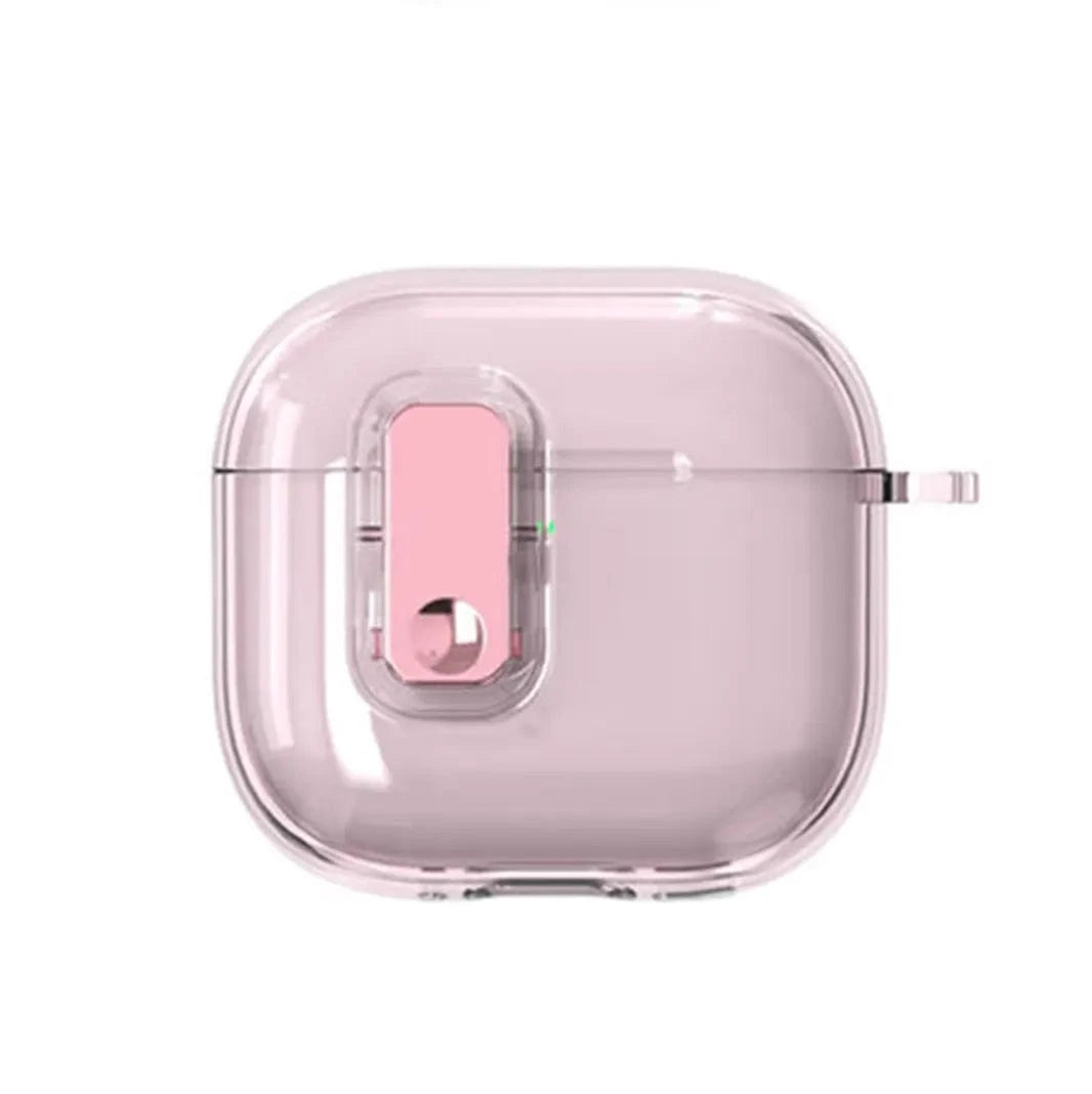 ktusu Generic Cases & Covers Soft TPU Clear Lock Clip Keychain Cover for Samsung Galaxy Buds 3 | 3 Pro Pink