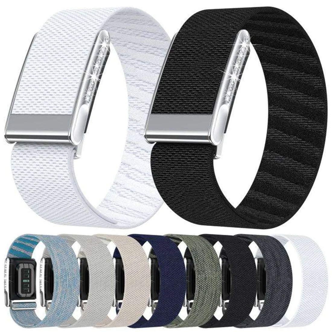 Sparkling Rhinestone Breathable Nylon Sports Loop Adjustable Replacement Strap for Whoop 5.0 PEAK