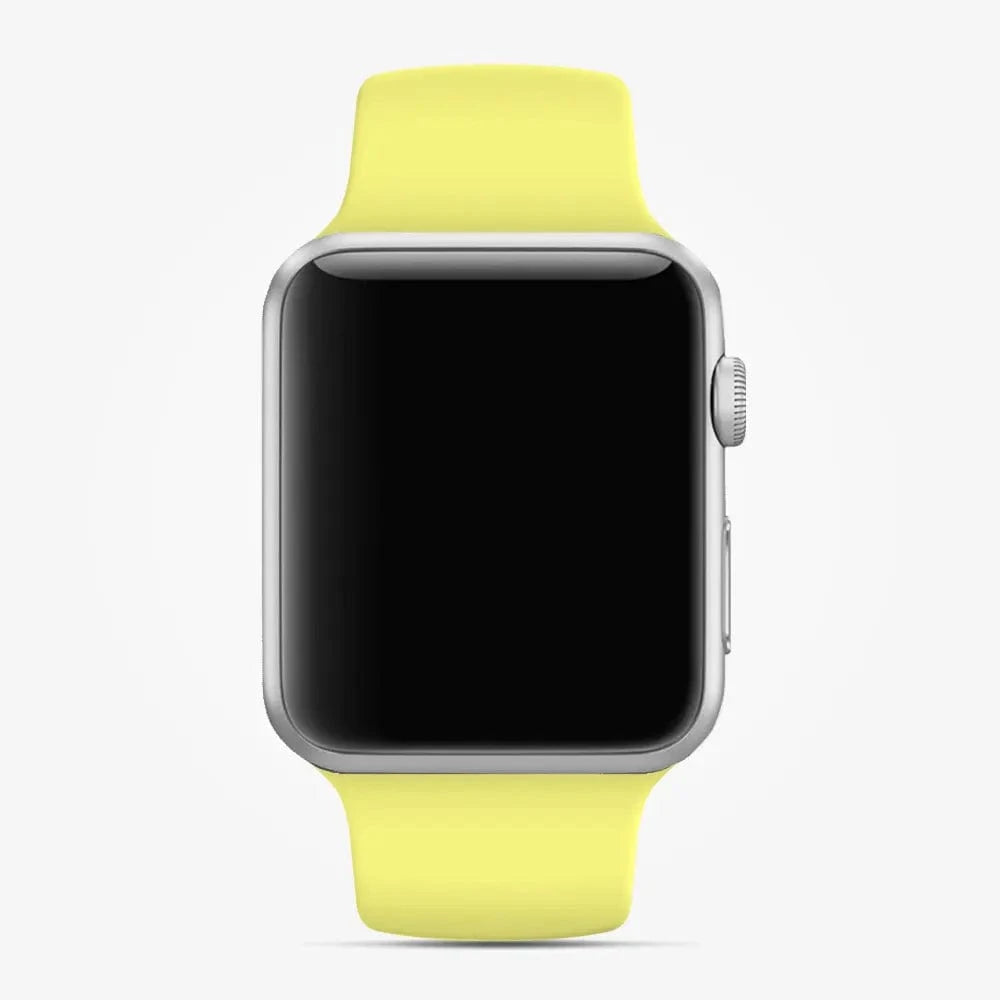 ktusu Generic Watch Bands Sports Silicone Watch Band for Apple Watch 42 | 44 | 45 | Ultra 49 | 46mm S10 Light Yellow / S / M