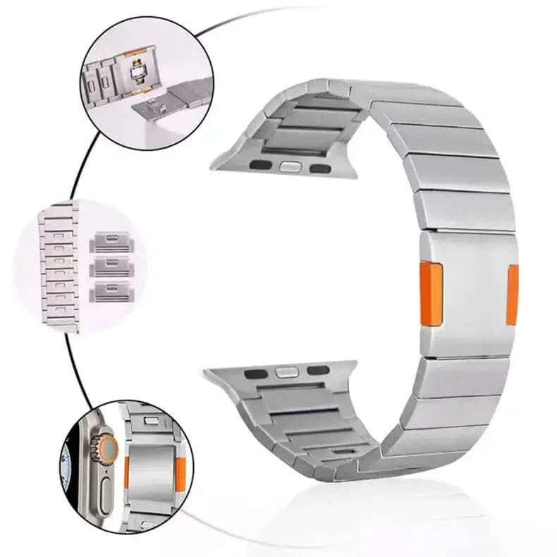 Straps & Bands for Stainless Steel Detachable Link Magnetic Closure Strap for Apple Watch