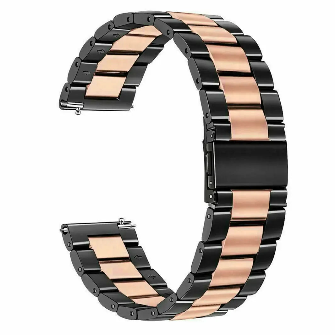 Black Bronze Stainless Steel Metal Link Bracelet for Smartwatch 22mm Watch Bands