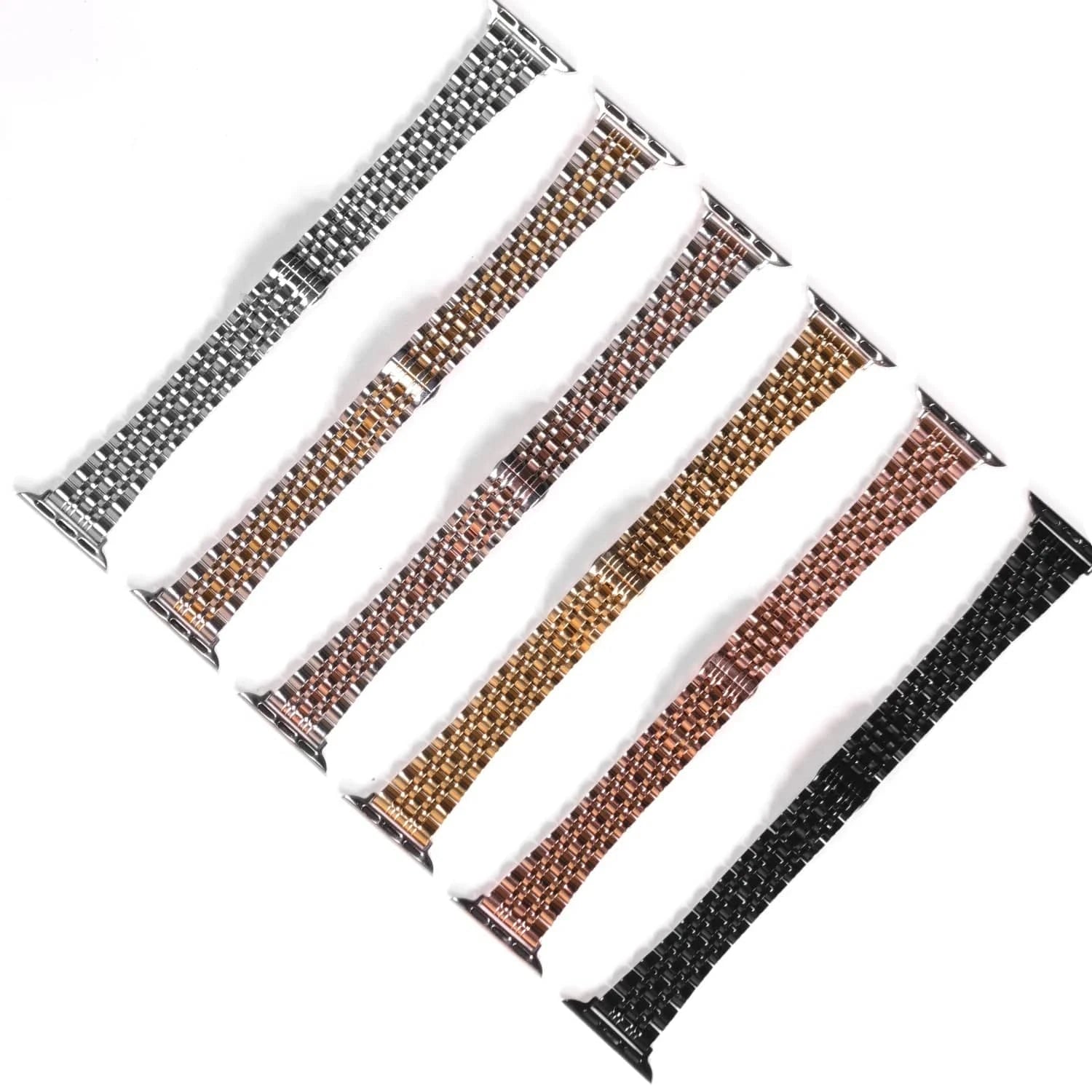 Stainless Steel Seven Link Bracelet for Apple Watch 42 | 44 | 45 | Ultra 49 | 46mm S10