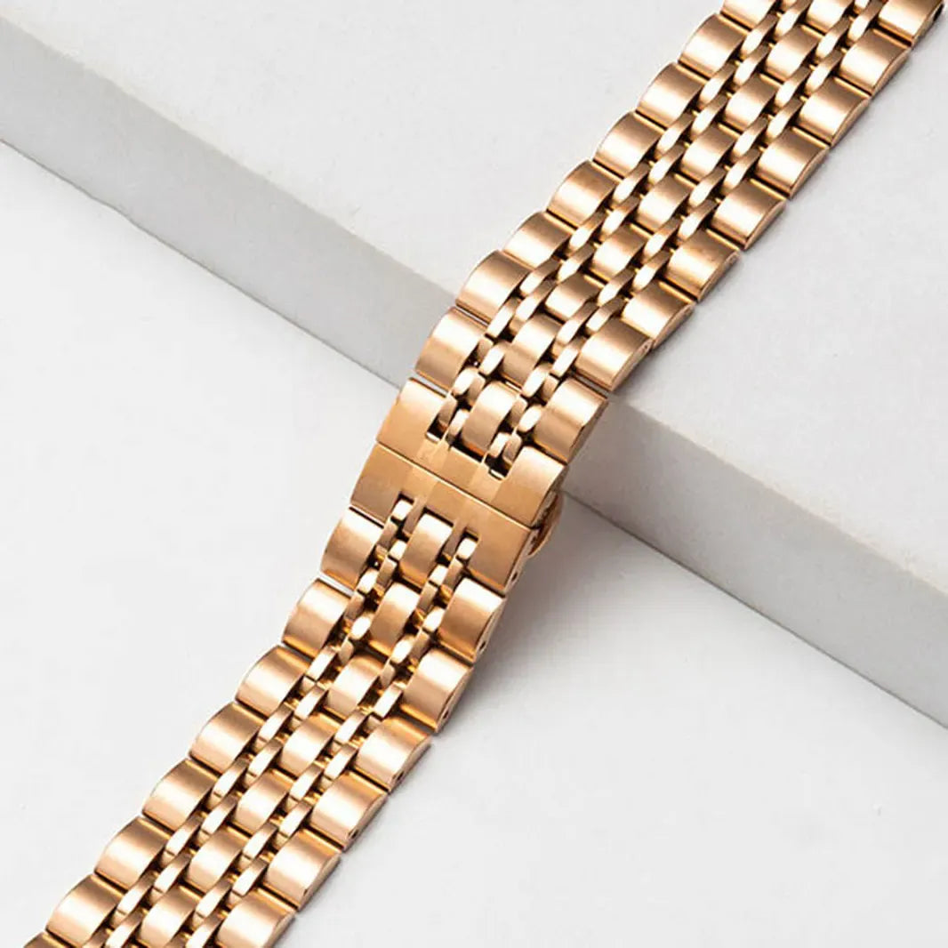 Bronze Gold Stainless Steel Seven Link Bracelet for Apple Watch 42 | 44 | 45 | Ultra 49 | 46mm S10 Watch Bands
