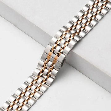 Bronze Silver Stainless Steel Seven Link Bracelet for Apple Watch 42 | 44 | 45 | Ultra 49 | 46mm S10 Watch Bands